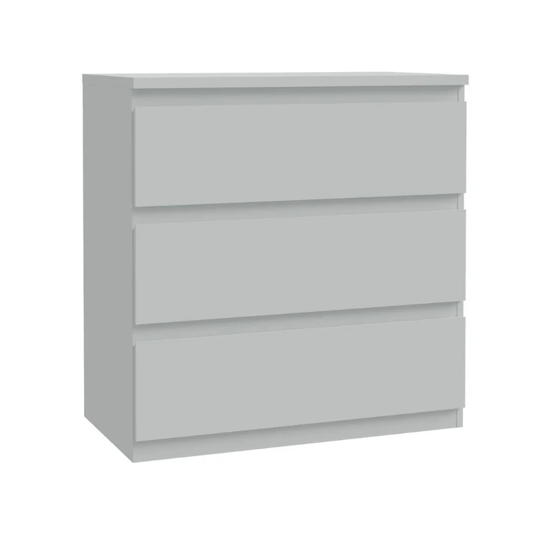 Cassettiera 3 cassetti colore grigio ghiaccio 77.2x42.2x80H Morgan