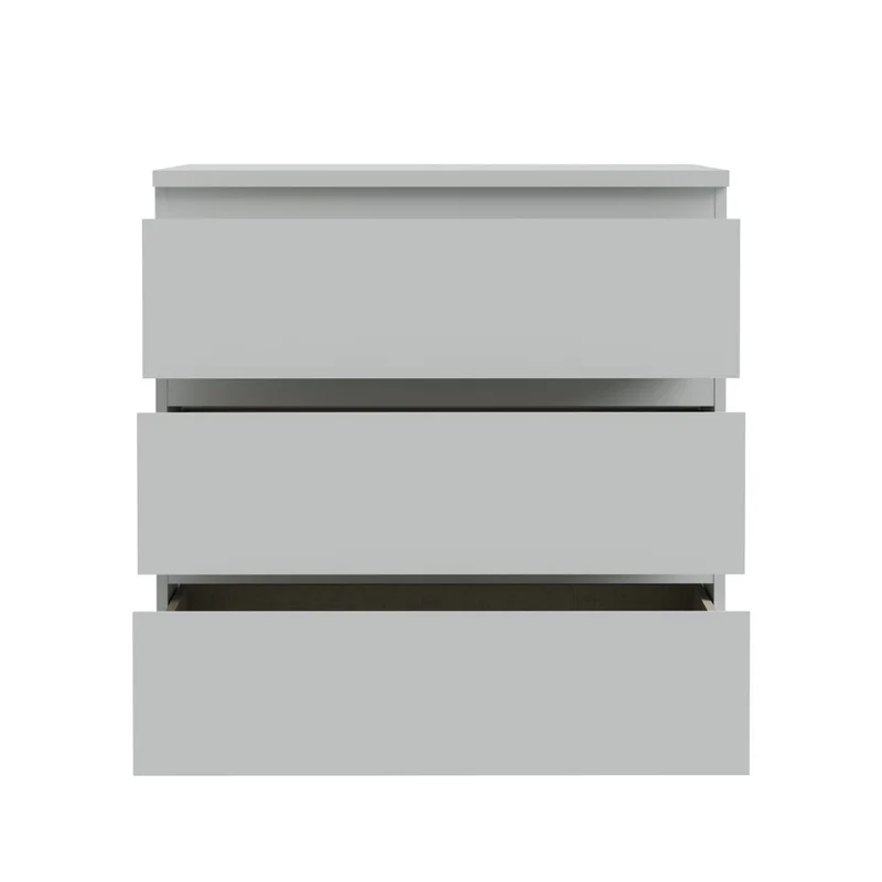 Cassettiera 3 cassetti colore grigio ghiaccio 77.2x42.2x80H Morgan