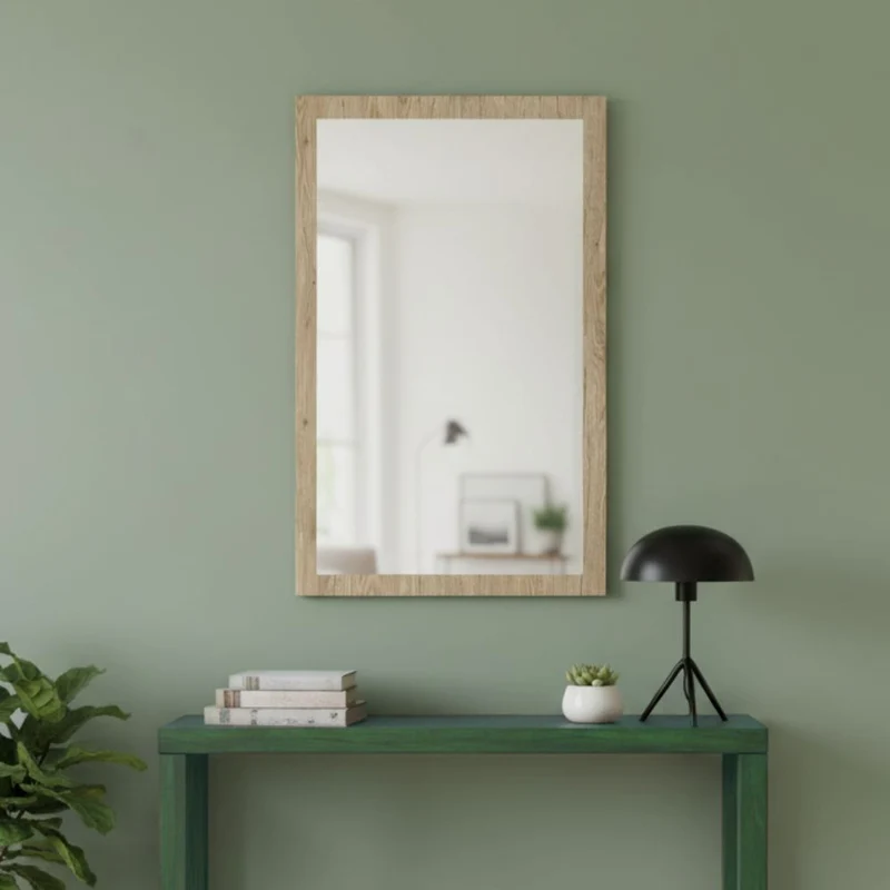 Specchiera in legno colore noce americano con specchio in rilievo 60x105 America