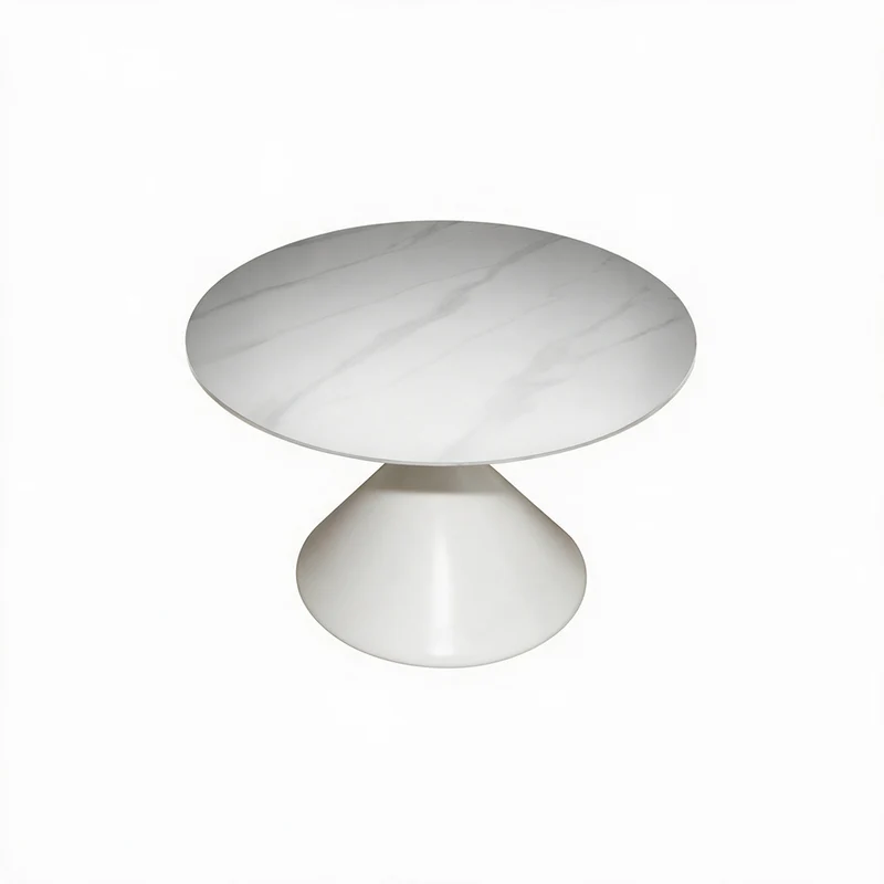 Set 2 tavolini da salotto con piano effetto marmo bianco e gambe in metallo Punto
