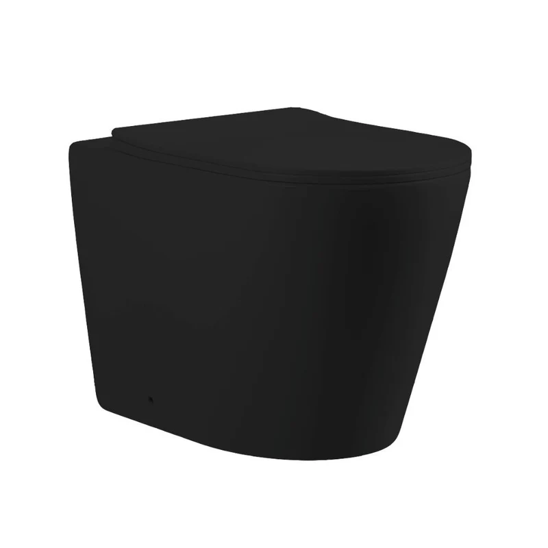 WC a pavimento nero opaco senza brida 36x56x40 YJ-3380MB