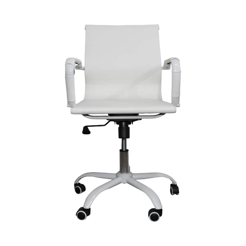 Poltrona ufficio con schienale ergonomico e ruote colore bianco H91 Nuvia