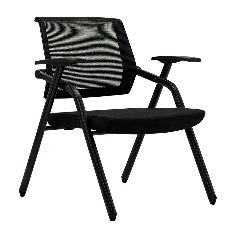 Sedia ufficio con schienale in rete e gambe in metallo nero Fabula