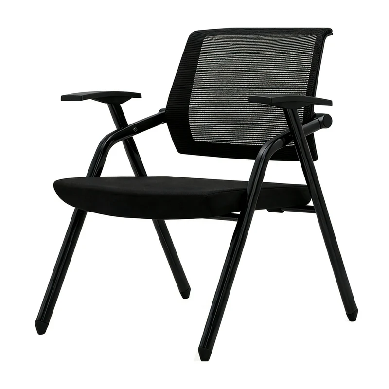 Sedia ufficio con schienale in rete e gambe in metallo nero Fabula
