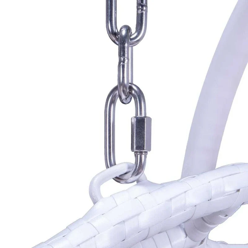 LeisureMod Fauteuil suspendu œuf 2 places avec support - Balançoire / hamac de patio en rotin osier pour extérieur/intérieur avec coussins