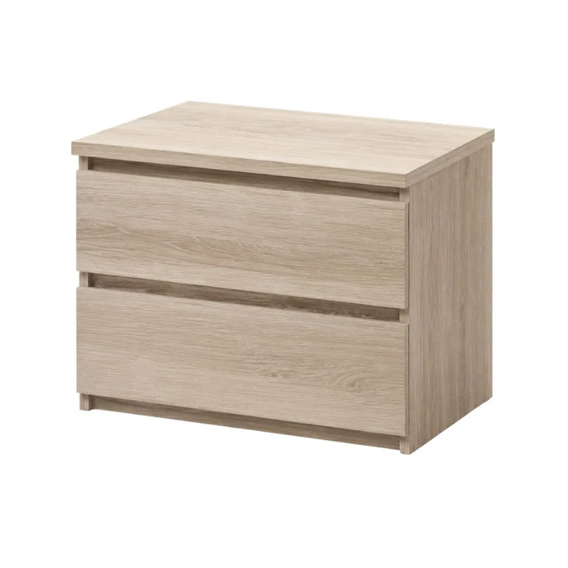 Comodino 2 cassetti colore olmo 49x38x41H Manitoba