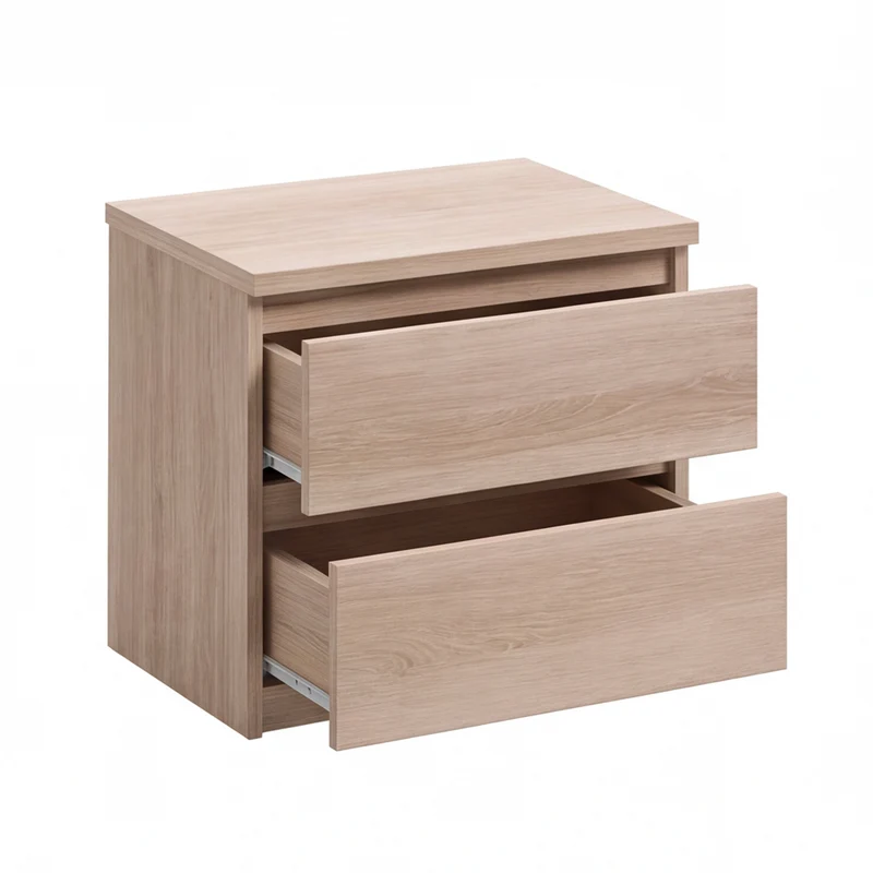 Comodino 2 cassetti colore olmo 49x38x41H Manitoba