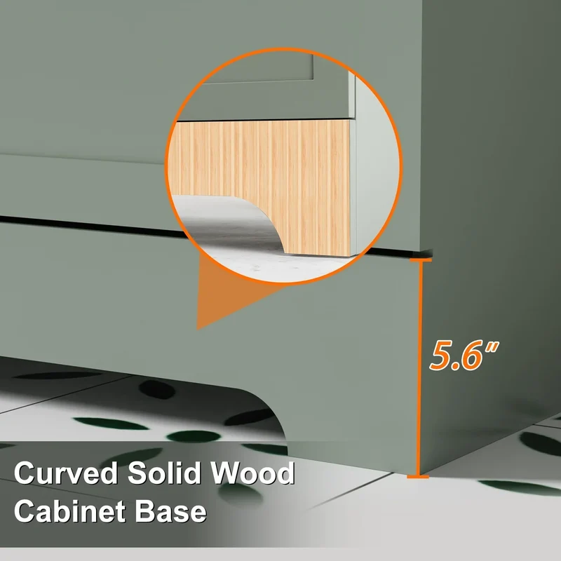 Meuble-lavabo de salle de bain Wavy Line 30/36/48 avec évier et robinet