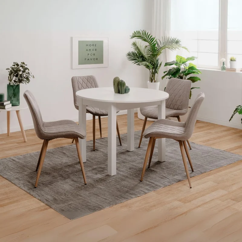 Tavolo rotondo allungabile colore bianco 100x76H cm - Circe