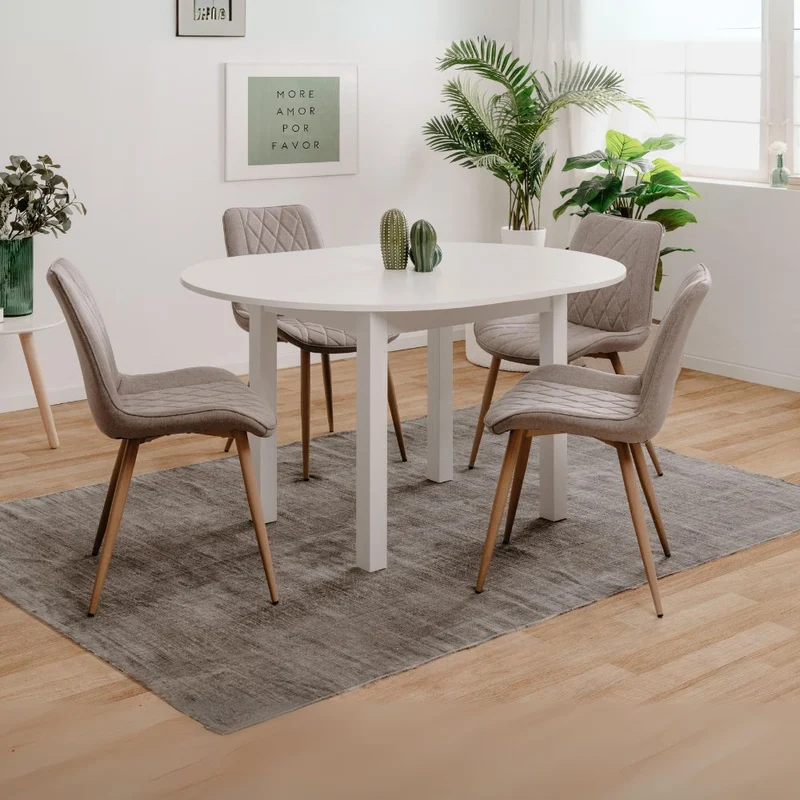 Tavolo rotondo allungabile colore bianco 100x76H cm - Circe