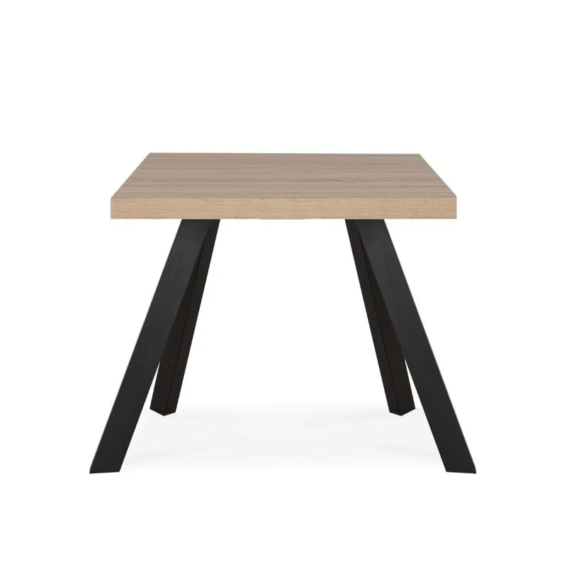 Tavolo fisso Marburg 80x80x74H con piano rovere e struttura in acciaio antracite
