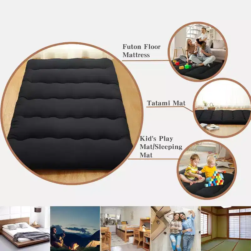 Matelas Futon Japonais, Matelas de Sol Pliable, Tapis Tatami pour Maison, Matelas de Camping