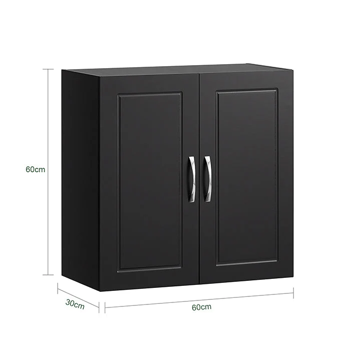 SoBuy | Wandschrank | Hängeschrank | Badschrank Schwarz | Medizinschrank | FRG231-SCH
