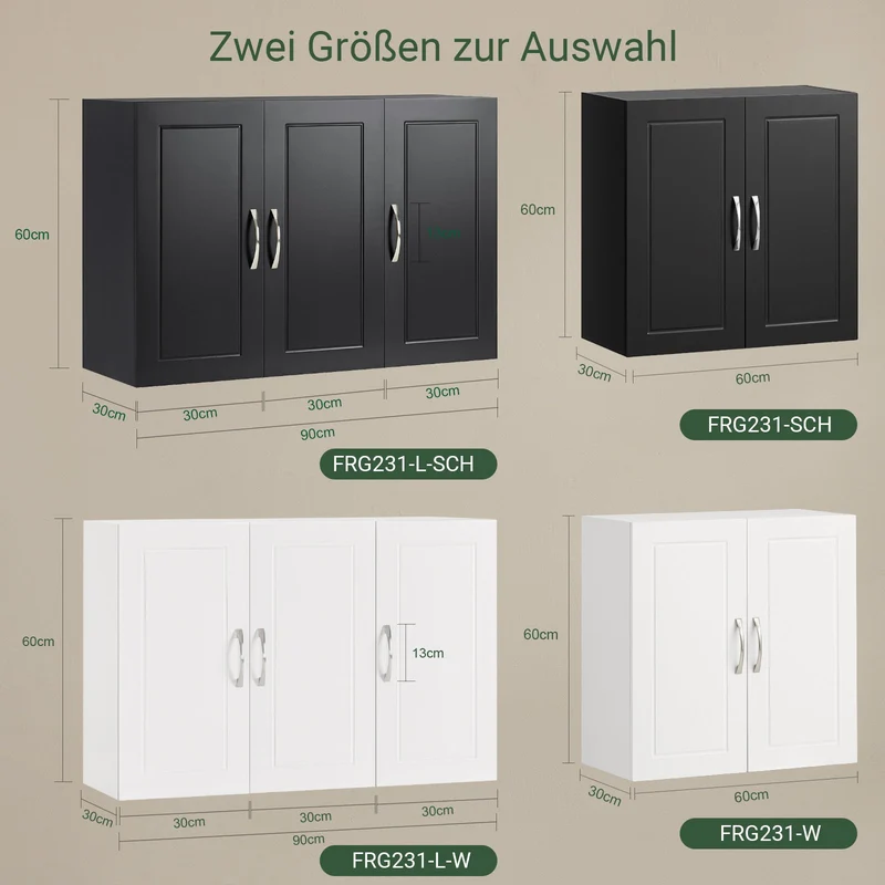 SoBuy | Wandschrank | Hängeschrank | Badschrank Schwarz | Medizinschrank | FRG231-SCH