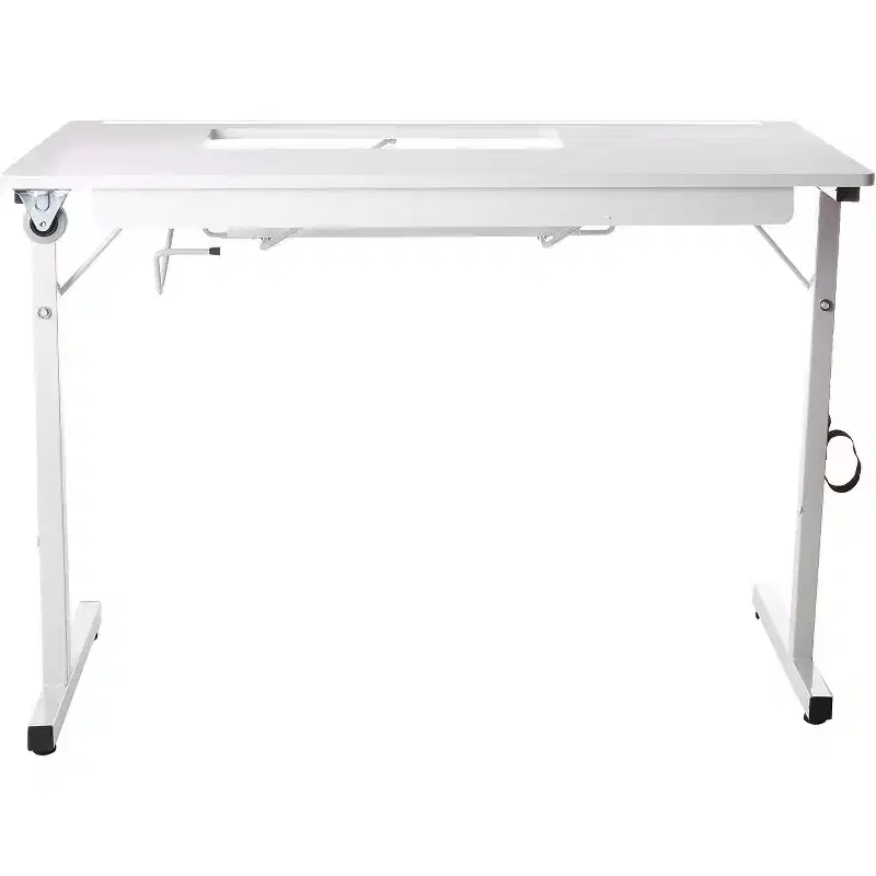 SewingRite SewStation 101 Table de couture pliante portable avec pieds en acier, blanc – Parfaite pour la maison, le bureau et les entreprises