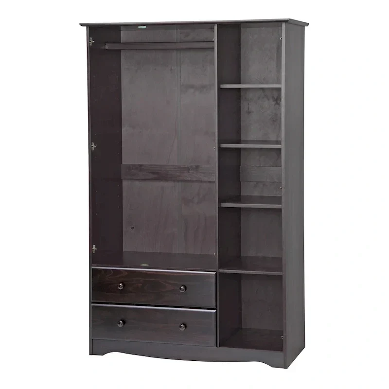 Armoire 3 portes - Blanc/Moka/Java - Bois massif