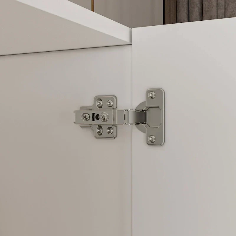 Armoire moderne autoportante en bois massif avec étagères de rangement