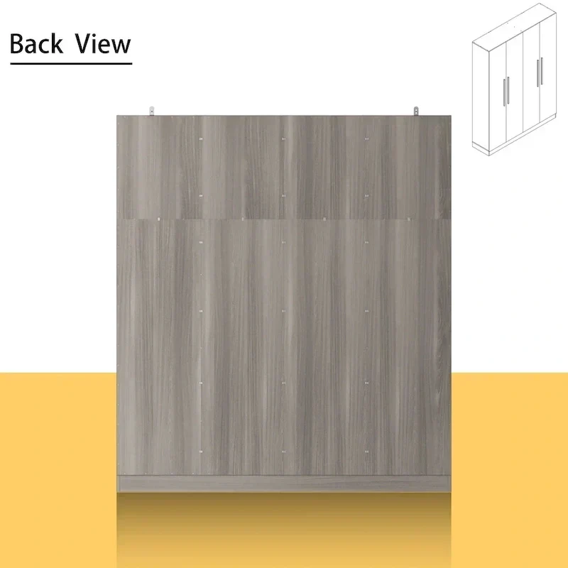Armoire moderne autoportante en bois massif avec étagères de rangement