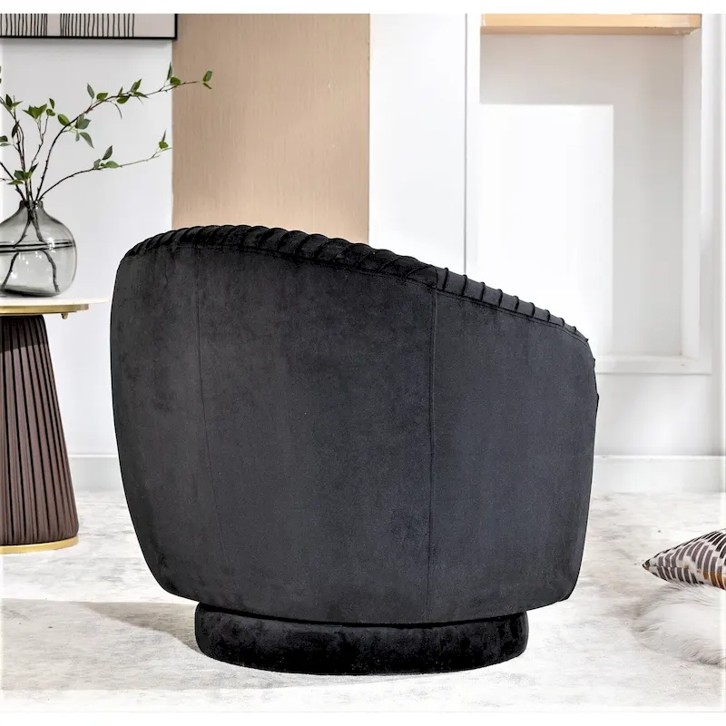 Petit fauteuil pivotant rond en velours Milvo
