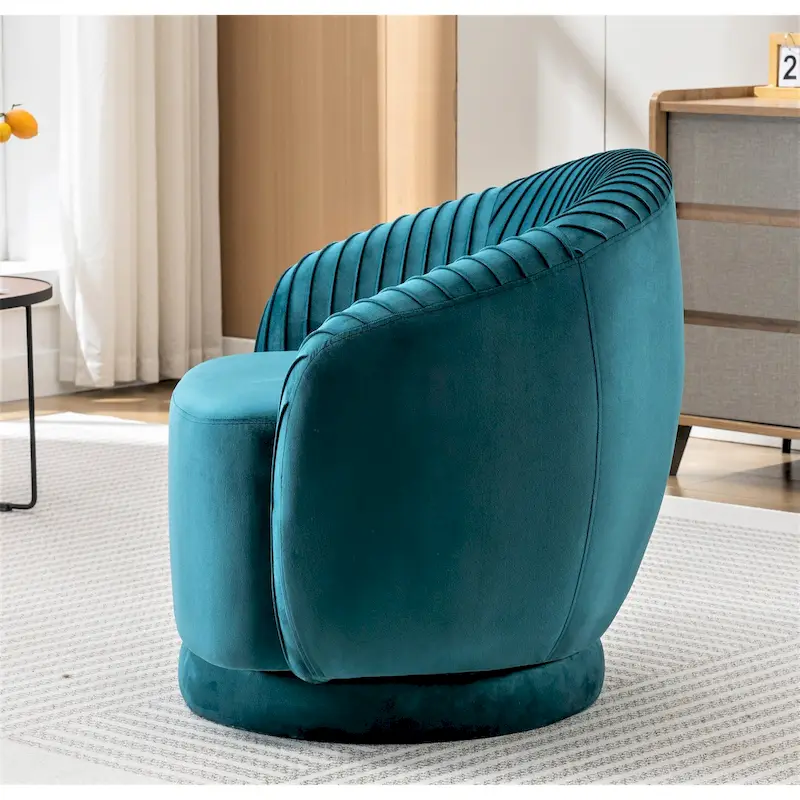 Petit fauteuil pivotant rond en velours Milvo