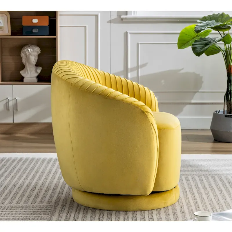 Petit fauteuil pivotant rond en velours Milvo