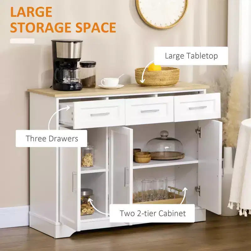 Bahut de cuisine moderne avec rangement, îlot de cuisine, meuble de salle à manger, meuble de salon