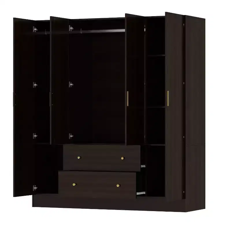 Hitow Armoire 2 grands tiroirs zone de suspension centrale avec miroir Style minimaliste