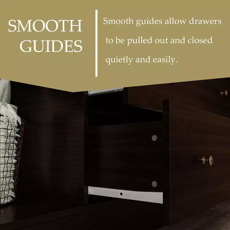 Hitow Armoire 2 grands tiroirs zone de suspension centrale avec miroir Style minimaliste