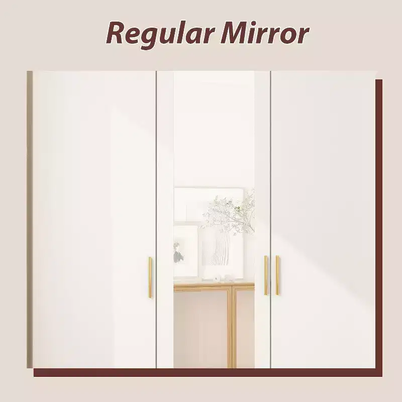 Hitow Armoire 2 grands tiroirs zone de suspension centrale avec miroir Style minimaliste