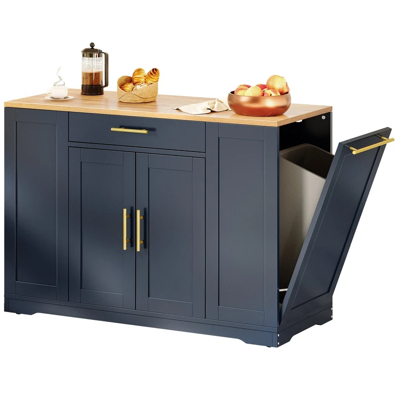 Moasis 53 pouces, îlot de cuisine roulant, armoire de rangement, chariot de cuisine mobile portable