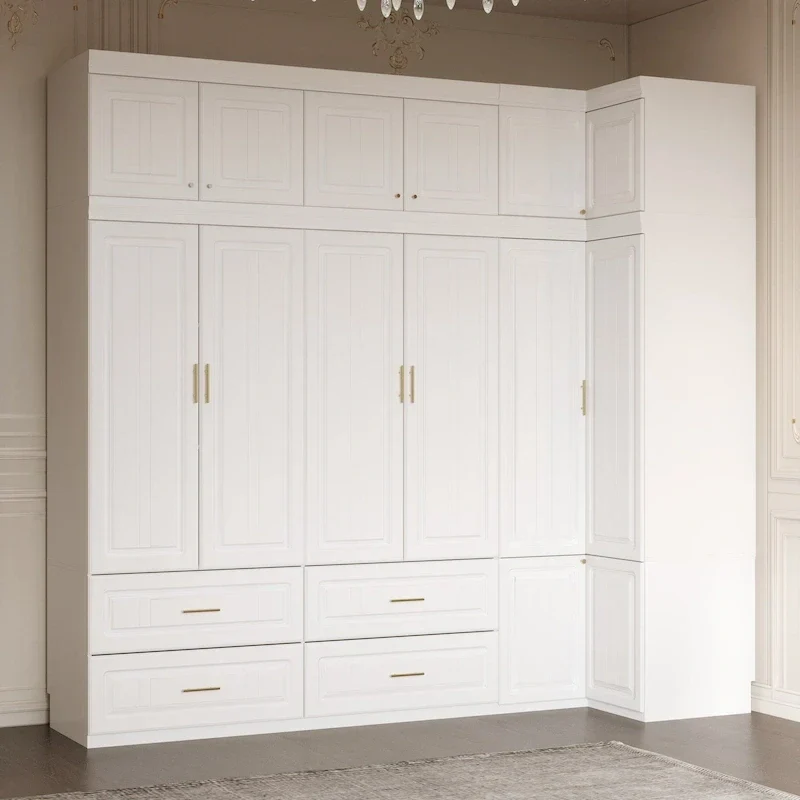 93.9H/74.2H Armoires Penderie Placard Rangement avec Tiroirs