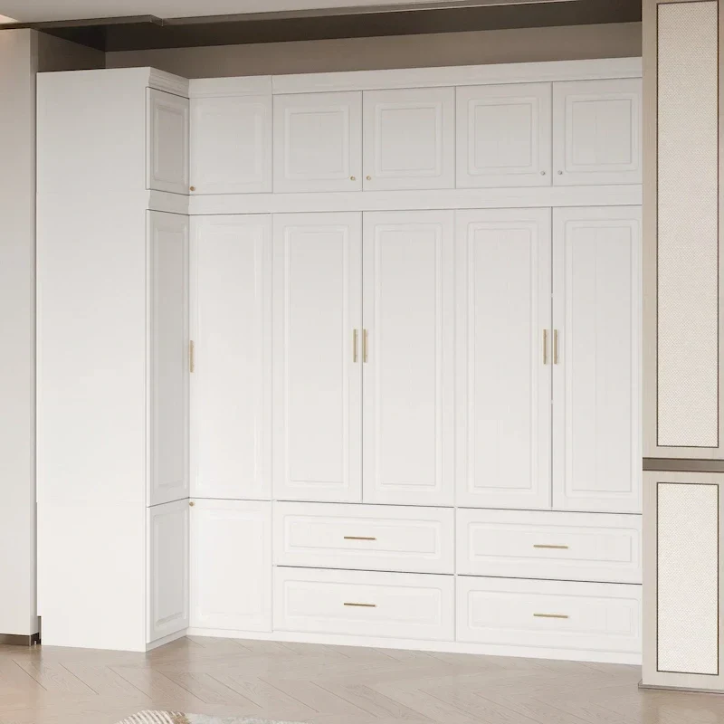 93.9H/74.2H Armoires Penderie Placard Rangement avec Tiroirs