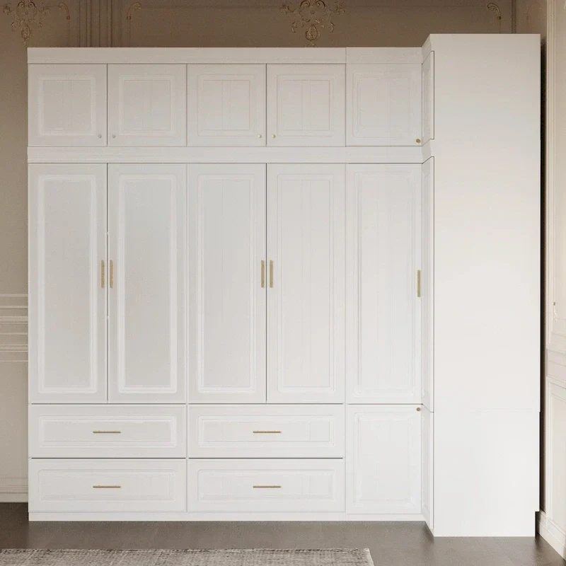 93.9H/74.2H Armoires Penderie Placard Rangement avec Tiroirs