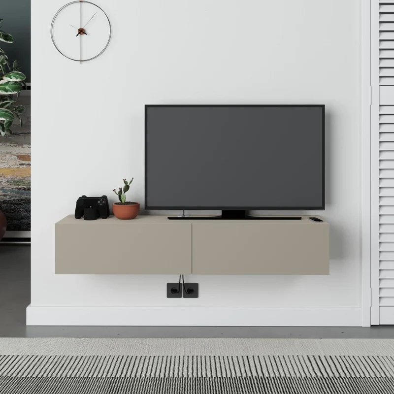 Mobile porta Tv sospeso 2 ante a ribalta colore cashmere Francy