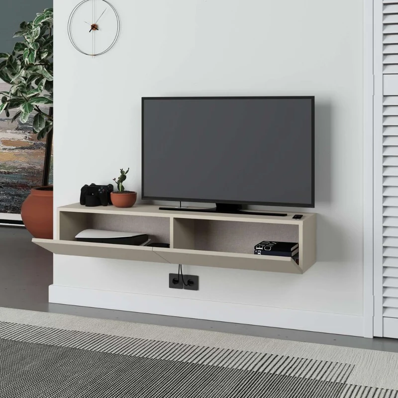 Mobile porta Tv sospeso 2 ante a ribalta colore cashmere Francy