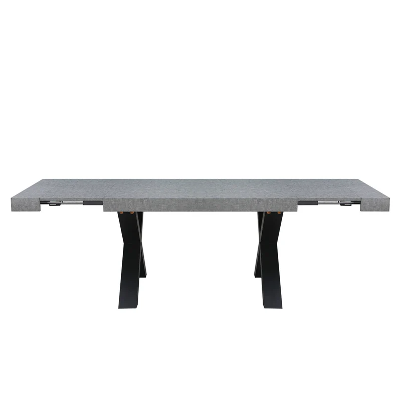 Tavolo allungabile da 160 a 240 cm effetto cemento con gambe nere Cindy Gondar