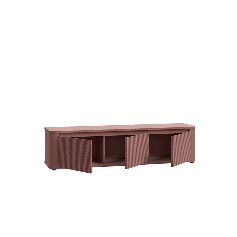 Parete attrezzata con porta Tv e libreria rovere e terracotta Core Piccolo