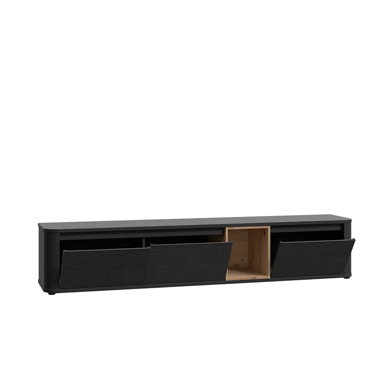 Parete attrezzata con porta Tv e pensili rovere e nero Core