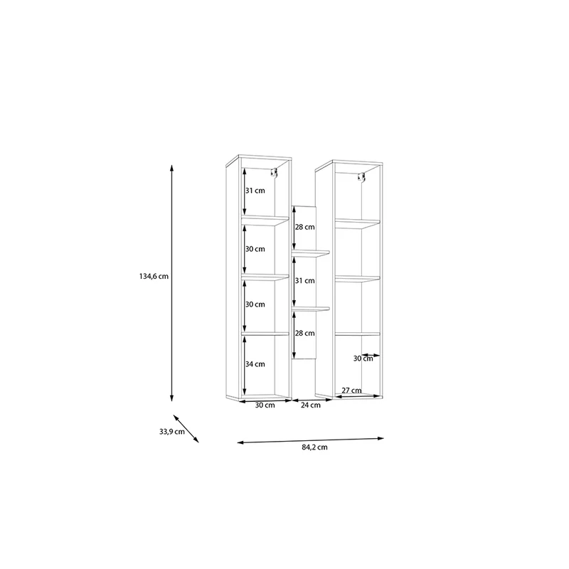 Parete attrezzata Core con porta Tv e pensili rovere e terracotta Core