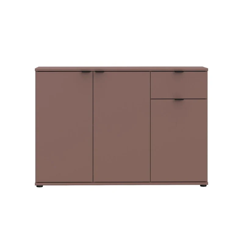 Mobile multiuso 3 ante e 1 cassetto 120 cm colore terracotta Segno