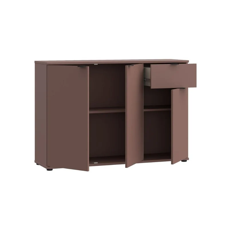 Mobile multiuso 3 ante e 1 cassetto 120 cm colore terracotta Segno