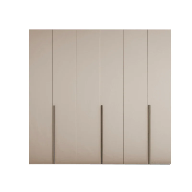 Armadio 6 ante battenti con ripiani e aste appendiabiti H 245 cm colore cashmere Modular