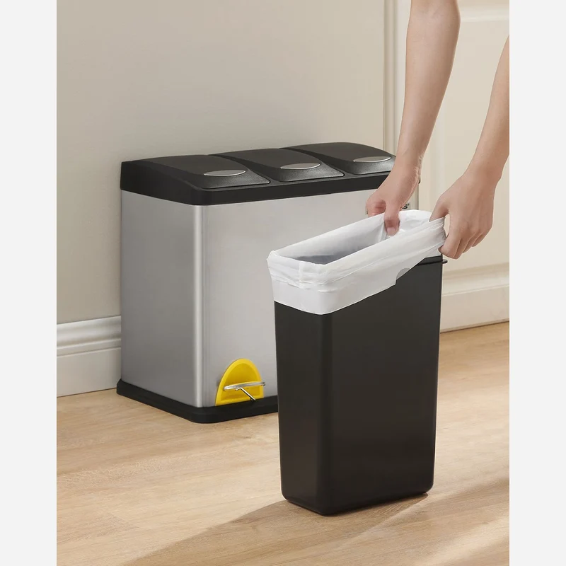 Lot de 90 sacs poubelles 8L étanches pour tri et transport pratiques 37 x 42 cm en plastique blanc 12_0010234