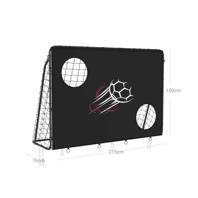 Cage de football pour enfant jardin montage rapide 215 x 76 x 150 cm en tube traité noir 12_0009660