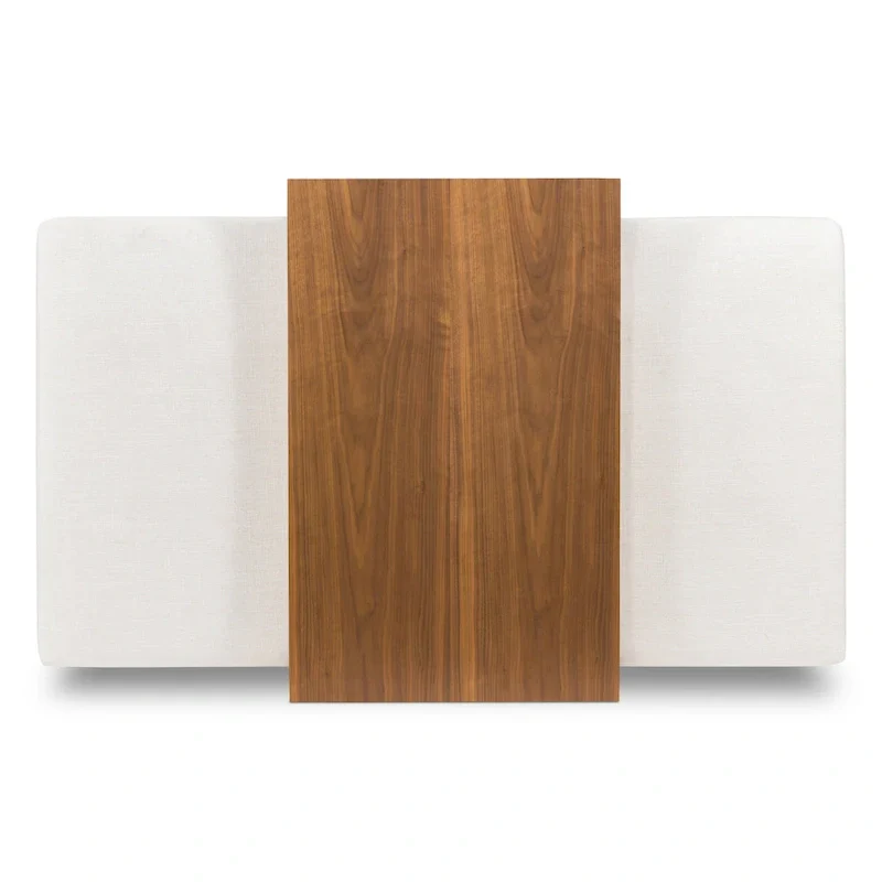 Ottoman Poly & Bark Jarmo avec table en noyer réglable – Cuir pleine fleur véritable italien