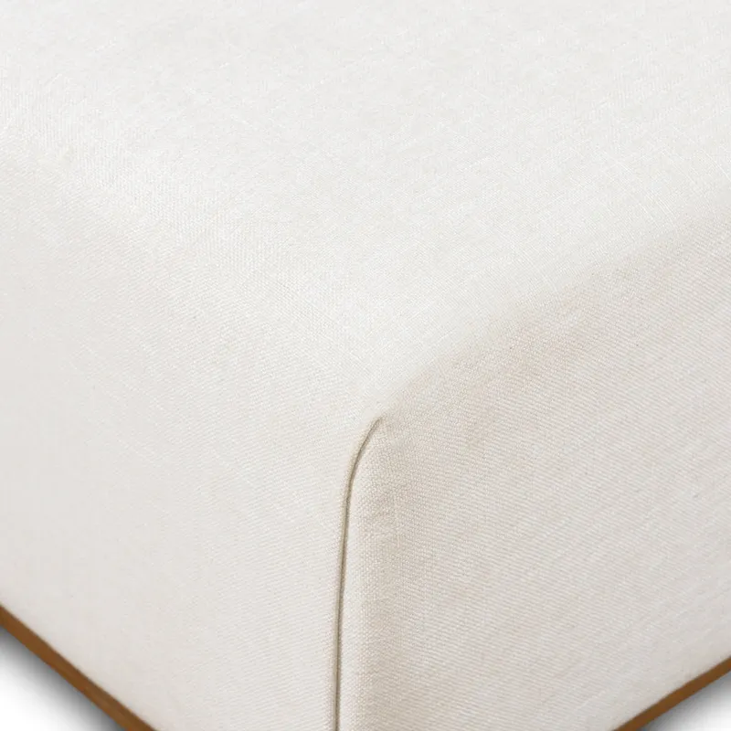 Ottoman Poly & Bark Jarmo avec table en noyer réglable – Cuir pleine fleur véritable italien