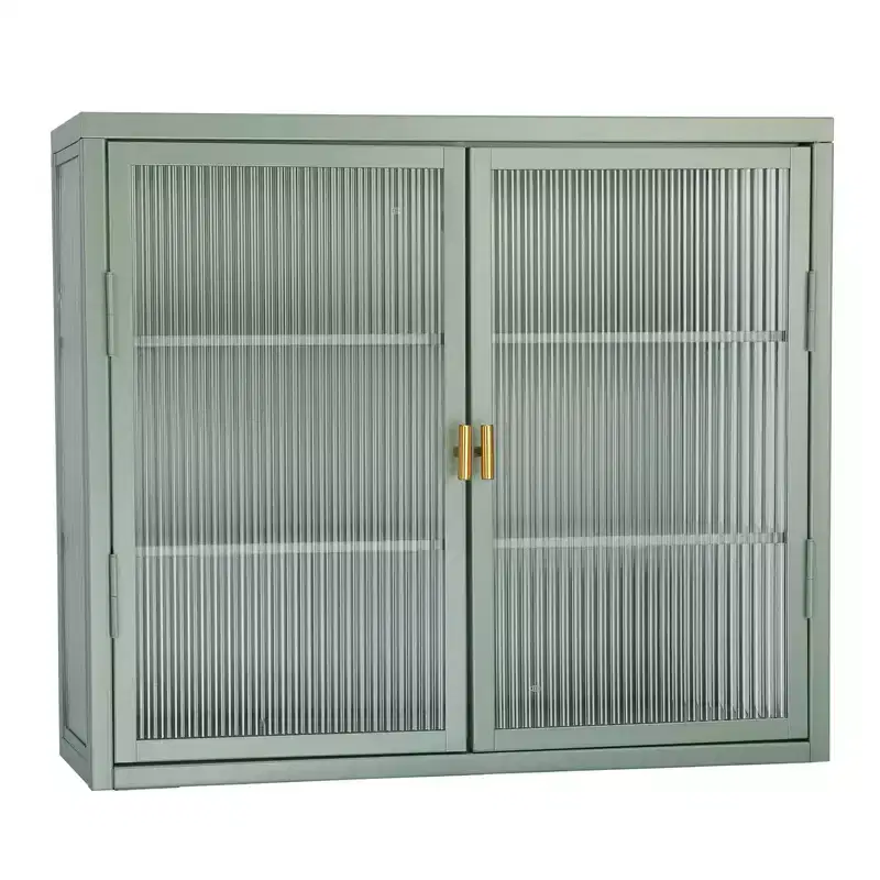 Armoires murales doubles en verre avec suffisamment d'espace de rangement, étagères amovibles, armoire murale, coffre de rangement à outils pratique