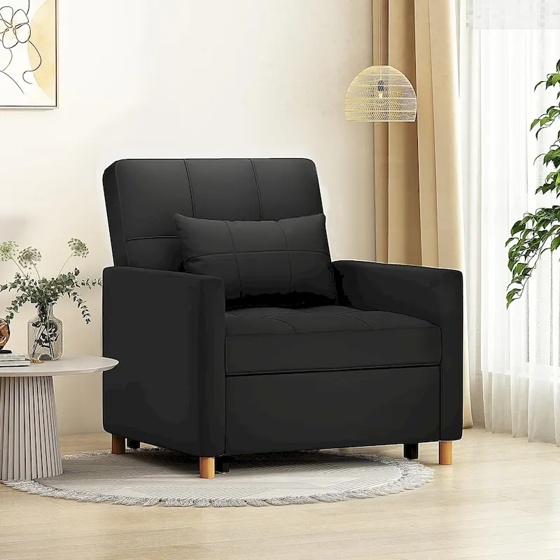 AECOJOY Fauteuil Convertible 3-en-1 avec Oreiller et Dossier Réglable
