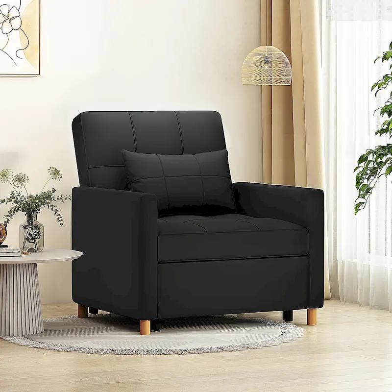 AECOJOY Fauteuil Convertible 3-en-1 avec Oreiller et Dossier Réglable