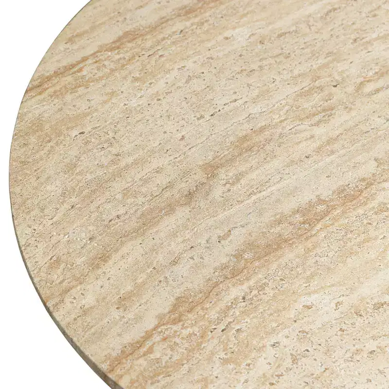 Table basse piédestal ronde en Fiberstone, table d'appoint sculptée pour l'intérieur et l'extérieur avec patins antidérapants
